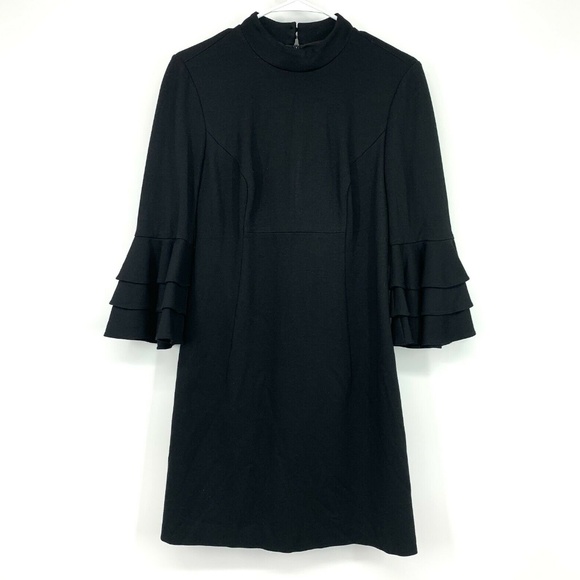 Trina Turk Black Tiered Bell Sleeve Dylan Dress - Picture 3 of 12